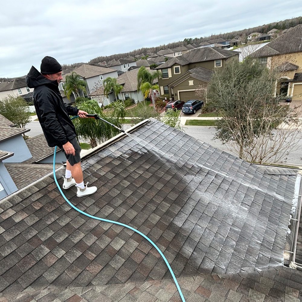 Washing roof Veterans Paver Sealing & Pressure Washing