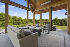 Huge covered back patio with vaulted ceiling