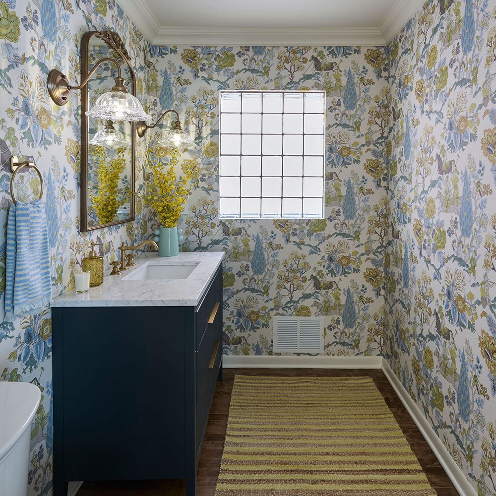 Bathroom wallpaper design Design + Build Renegades