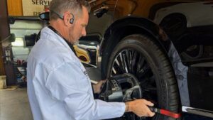 Pro Motors Service & Repair aligning wheels