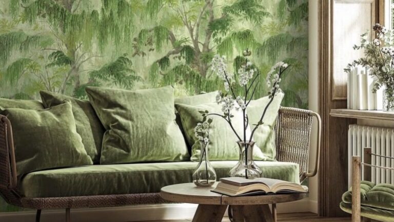 Ground Your Home in Nature: The Growing Trend of Green Tones, Statement Wall Coverings & Earthy Surfaces