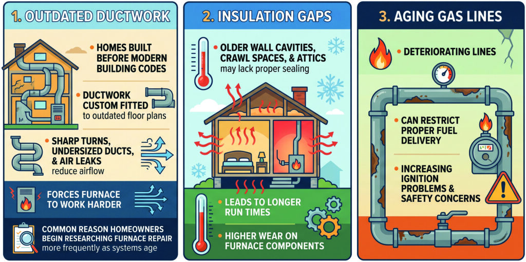 Furnace breakdowns in old homes graphic Family Heating Cooling & Electrical