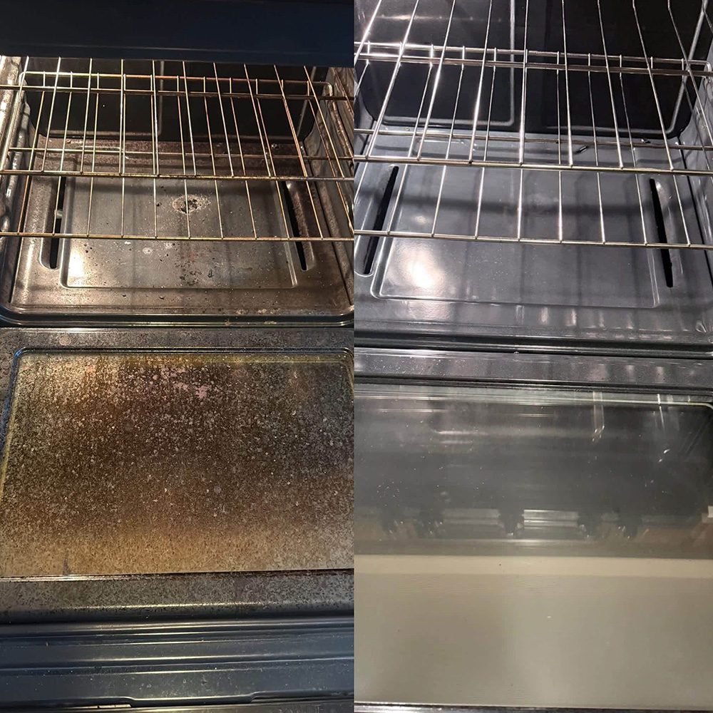 Oven cleaning before and after Millcreek A&N cleaning services