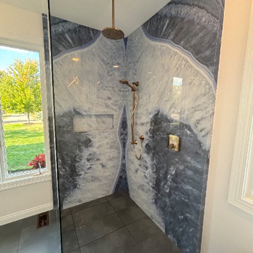 Full porcelain bathroom wall Five Star Bath Solutions