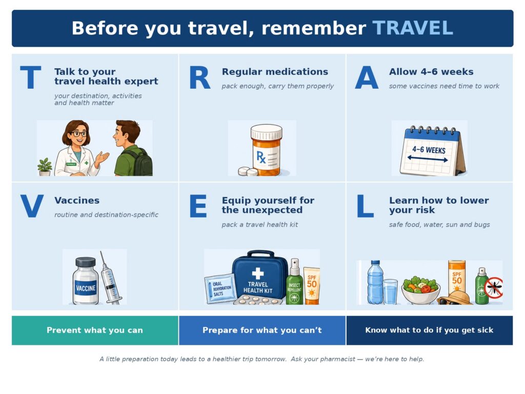 Health+ Pharmacy & Compounding Centre Travel Graphic