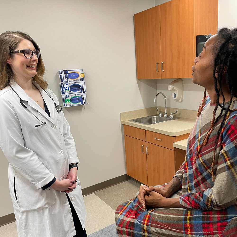 Jennifer Tatalovich, M.D. Williamson Health with patient