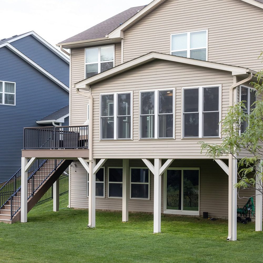Multi-level home exterior Fulsaas Exteriors