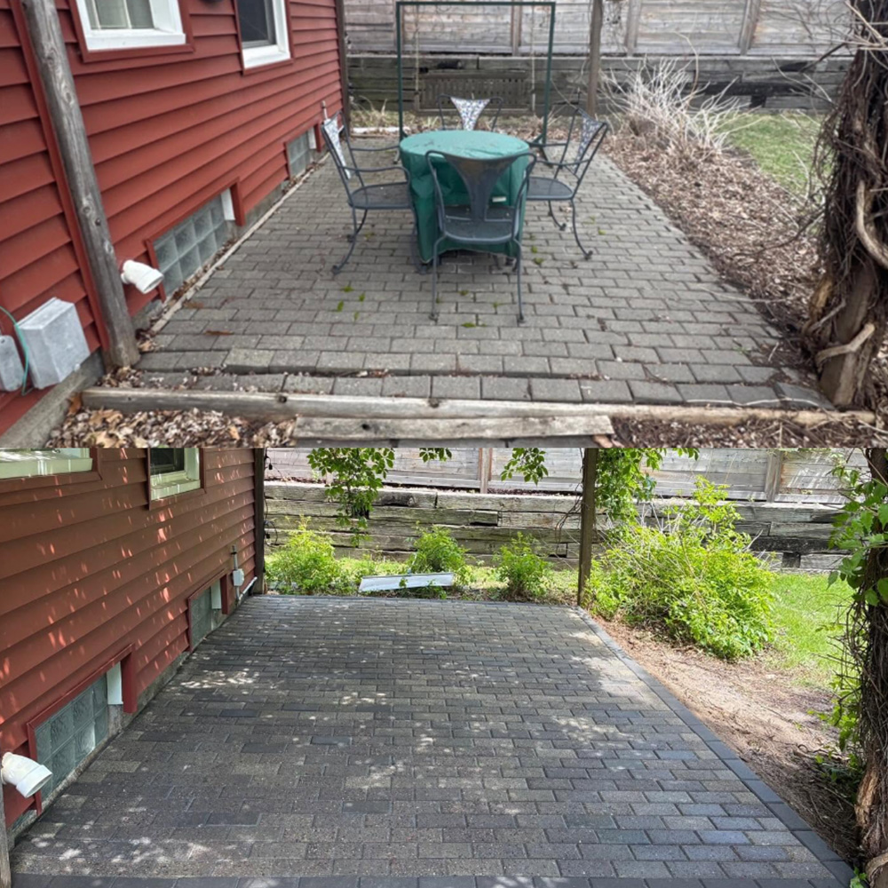 Paver maintenance before and after Patriot Exterior Solutions LLC